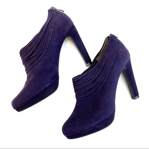 Kelly & Katie Purple Suede Ankle Boots Booties - Picture 5 of 8